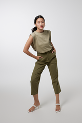 Nina Peg Leg Pants in Army Green