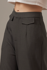 Sienne Wide Leg Pants in Dark Grey