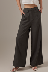 Sienne Wide Leg Pants in Dark Grey