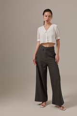 Sienne Wide Leg Pants in Dark Grey