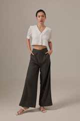 Sienne Wide Leg Pants in Dark Grey