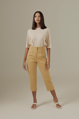 Coreen High Waisted Pants in Camel