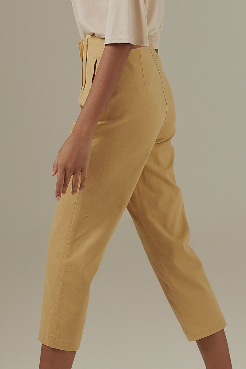 Coreen High Waisted Pants in Camel