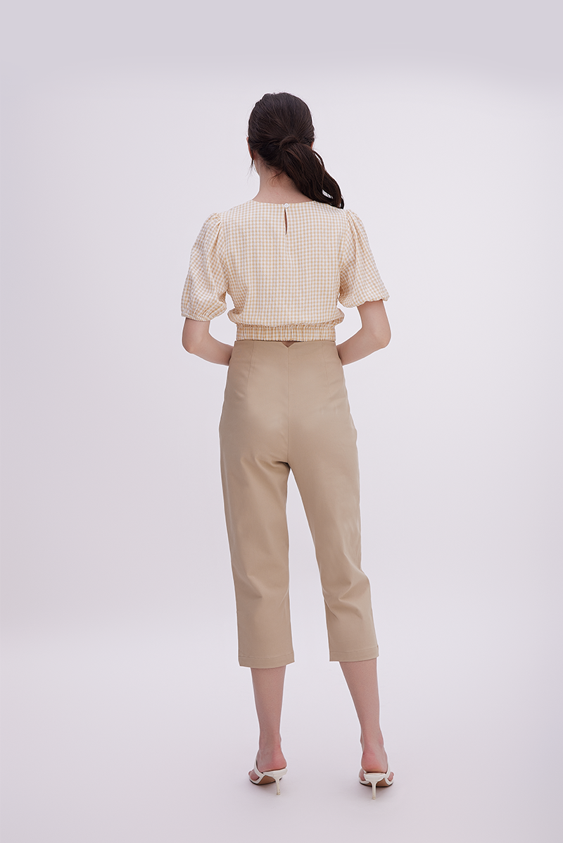 Coreen High Waisted Pants in Khaki