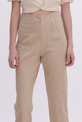 Coreen High Waisted Pants in Khaki