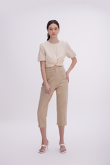 Coreen High Waisted Pants in Khaki