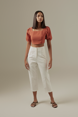 Coreen High Waisted Pants in White