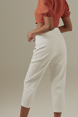 Coreen High Waisted Pants in White