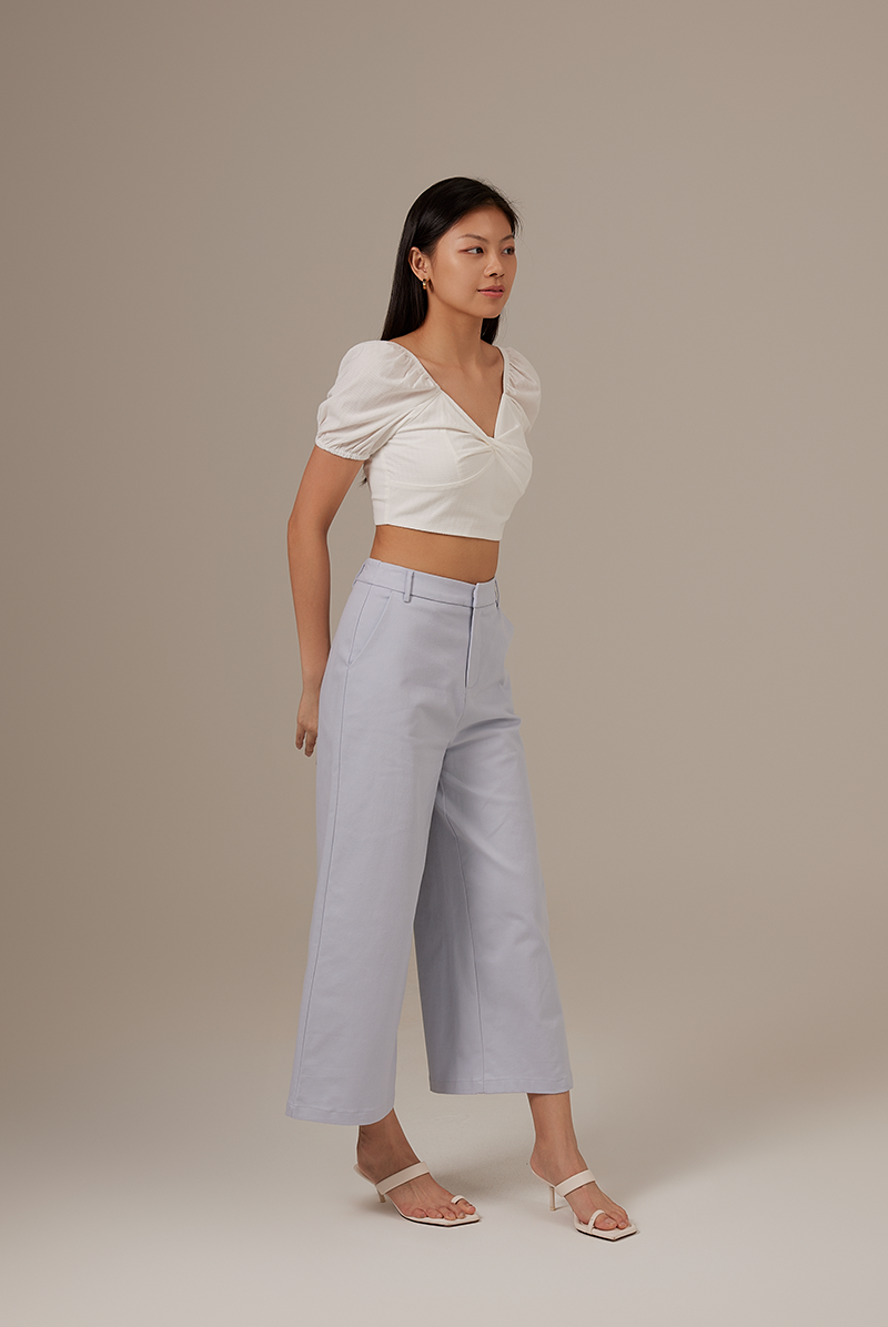 Solmi Wide Leg Pants in Light Blue