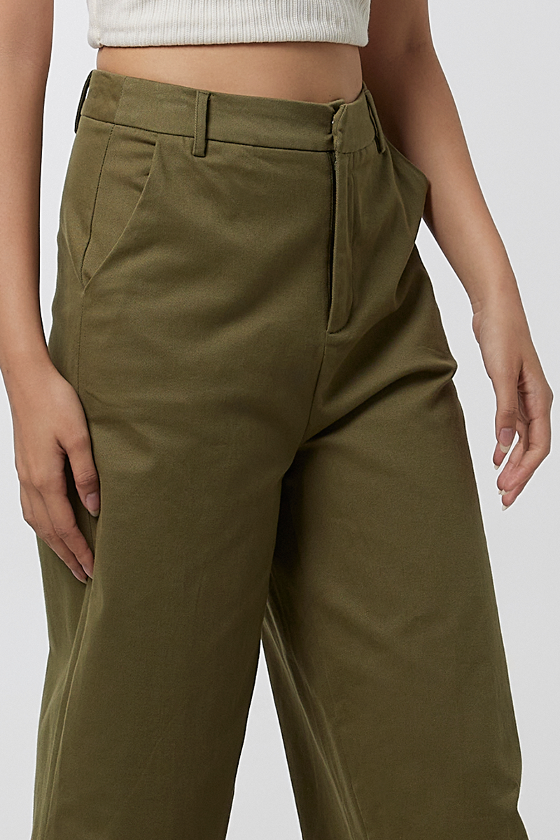 Solmi Wide Leg Pants in Olive