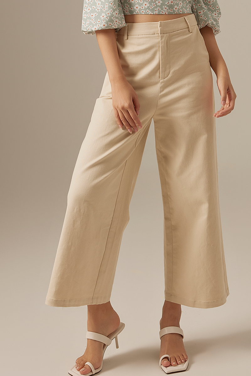 Solmi Wide Leg Pants in Sand