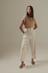 Brenda Wide Leg Pants in Bone