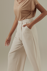 Brenda Wide Leg Pants in Bone
