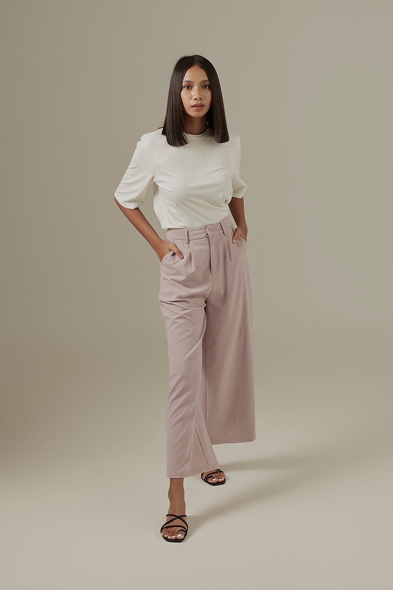 Brenda Wide Leg Pants in Mauve