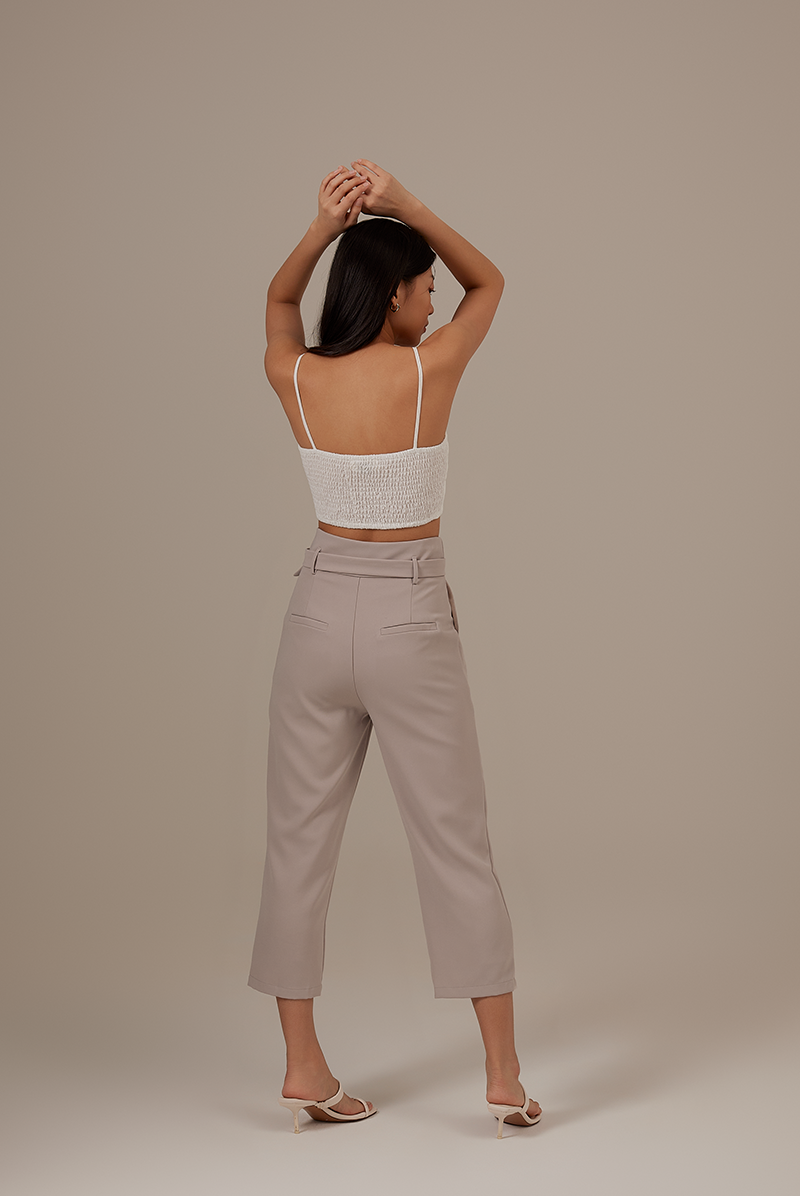 Hermoine Tapered Pants in Light Grey