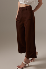 Danna Wide Leg Pants in Chocolate