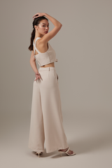 Karyn Wide Leg Pants in Bone
