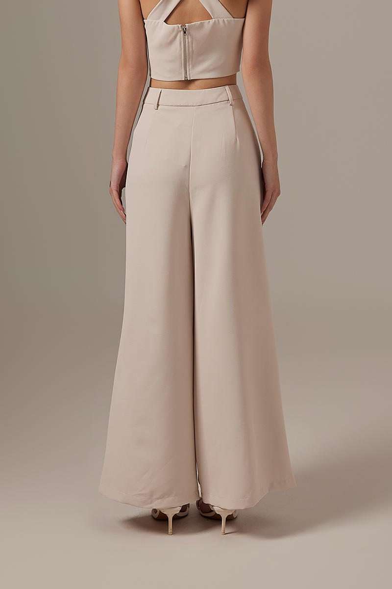 Karyn Wide Leg Pants in Bone