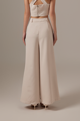 Karyn Wide Leg Pants in Bone