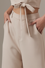 Karyn Wide Leg Pants in Bone