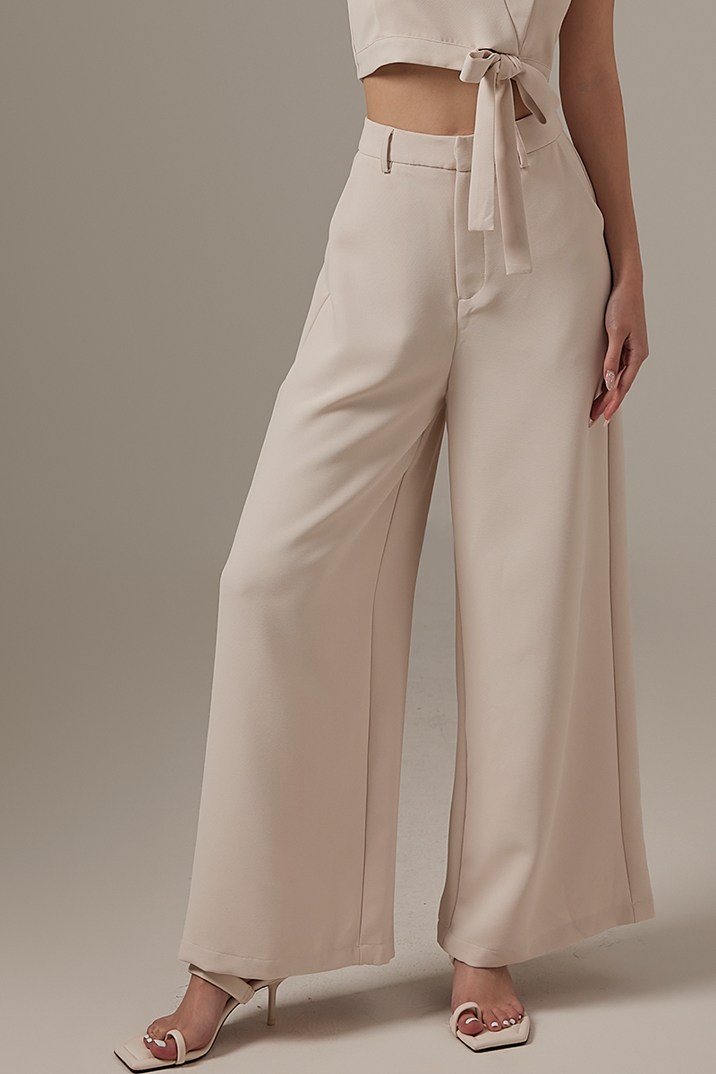 Karyn Wide Leg Pants in Bone