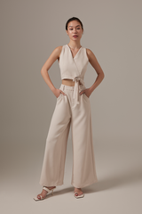 Karyn Wide Leg Pants in Bone