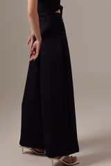 Karyn Wide Leg Pants in Navy Blue