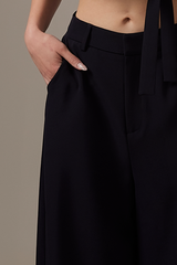 Karyn Wide Leg Pants in Navy Blue