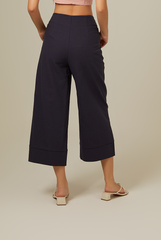 Georgia Cropped Pants in Navy Blue