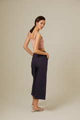 Georgia Cropped Pants in Navy Blue