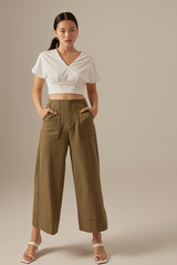 Georgia Cropped Pants in Olive