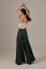 Liza Princess Seam Wide Leg Pants in Forest