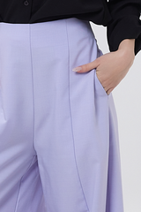 Liza Princess Seam Wide Leg Pants in Lilac