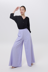 Liza Princess Seam Wide Leg Pants in Lilac