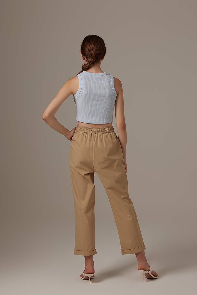 Idens Elasticated Pants in Khaki
