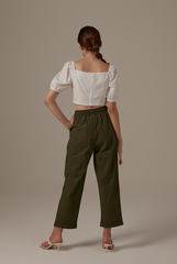 Idens Elasticated Pants in Olive
