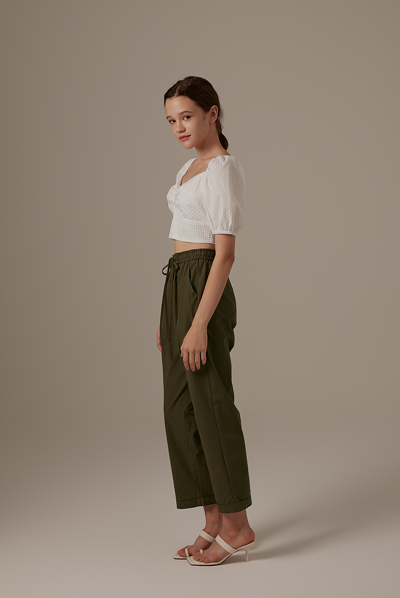 Idens Elasticated Pants in Olive