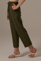 Idens Elasticated Pants in Olive
