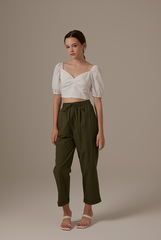 Idens Elasticated Pants in Olive