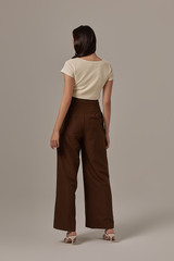 Moira Wide Leg Pants in Chocolate