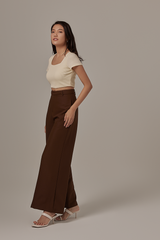 Moira Wide Leg Pants in Chocolate