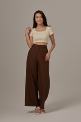 Moira Wide Leg Pants in Chocolate