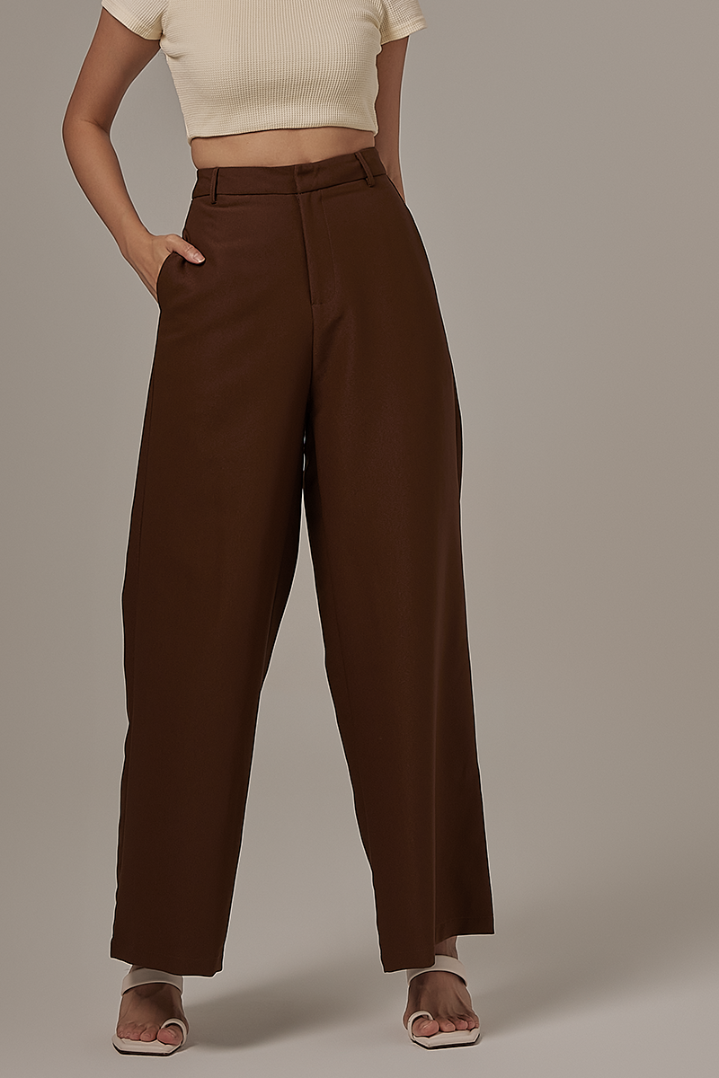 Moira Wide Leg Pants in Chocolate