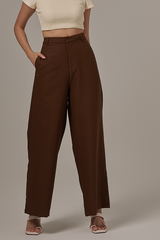Moira Wide Leg Pants in Chocolate