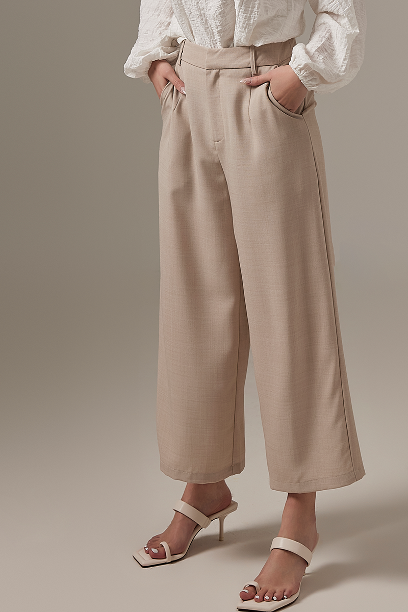 Skylar Ankle Length Culottes in Beige
