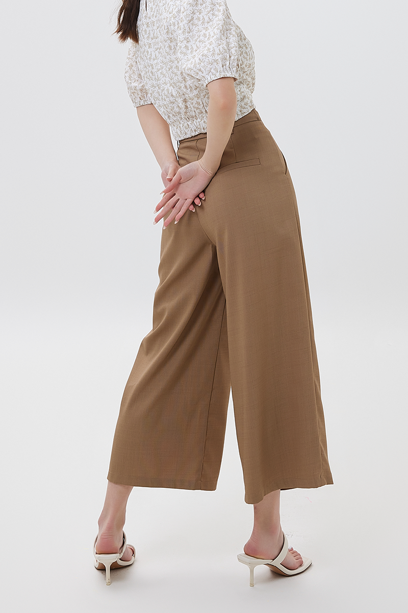 Skylar Ankle Length Culottes in Coffee