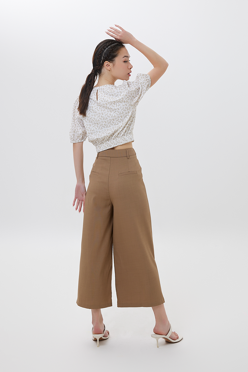 Skylar Ankle Length Culottes in Coffee