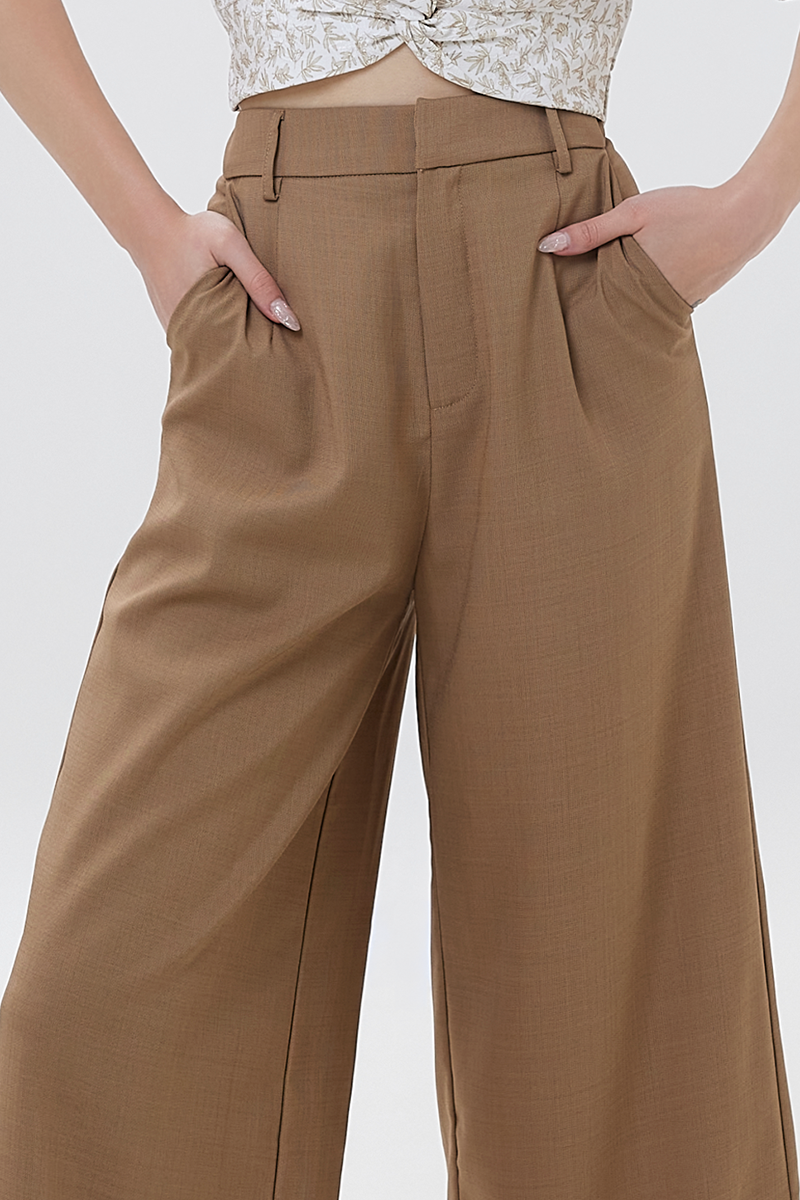 Skylar Ankle Length Culottes in Coffee