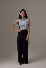 Lesha High Waist Pants in Navy Blue