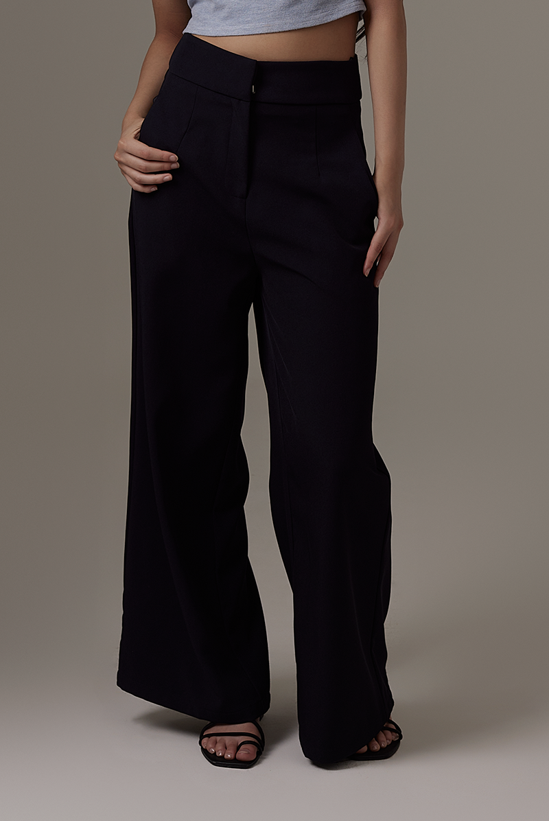 Lesha High Waist Pants in Navy Blue